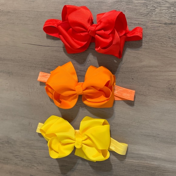 Ribbon Hair Bow Elastic Headband Set of 6, new - Picture 2 of 8